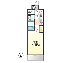 アデグランツ上前津 1Kの間取図画像
