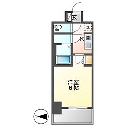 メイクス今池PRIME 1Kの間取図画像
