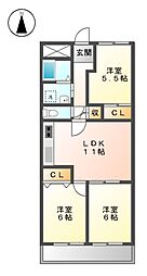プレザント白金 3LDKの間取図画像