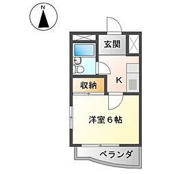 ルピナス栄 1Kの間取図画像