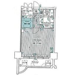 ハートヒルズ栄 ワンルームの間取図画像