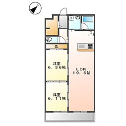名古屋市千種区千種2丁目マンション 2LDKの間取図画像