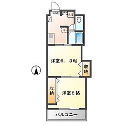 プレステージ名古屋 2Kの間取図画像