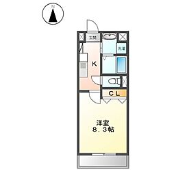 S-FORT浄心 1Kの間取図画像