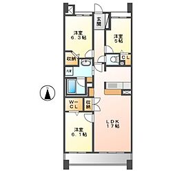 リエトコート丸の内 3LDKの間取図画像