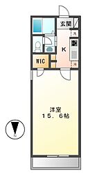 グランドエル志賀 1Kの間取図画像
