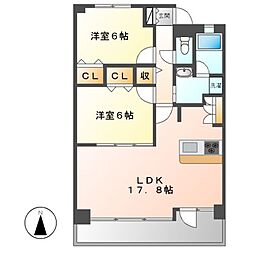 CHAYAGASAKARISE 2LDKの間取図画像
