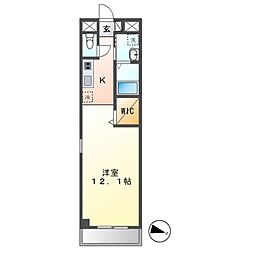 丸の内エンブルコート 1Kの間取図画像