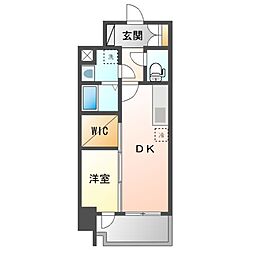 デュオフラッツ鶴舞 1DKの間取図画像