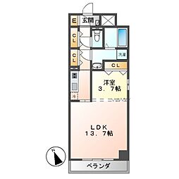 マリオン千種 1LDKの間取図画像