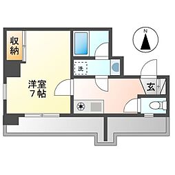 グランビル泉 1Kの間取図画像