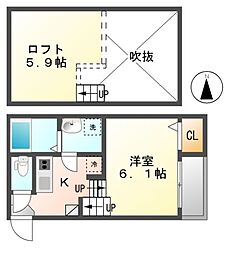Y'sSqare名城公園 1Kの間取図画像