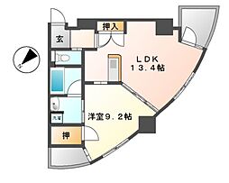 ドゥーエ上前津 1LDKの間取図画像