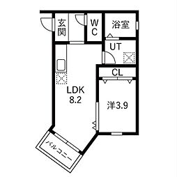 LeGioie太閤通駅4 1LDKの間取図画像
