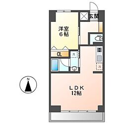 ブルームライフ今池 1LDKの間取図画像