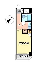 レスパス千種 1Kの間取図画像