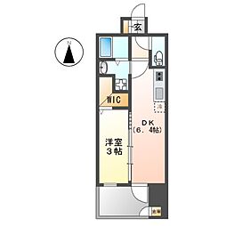 エステムコート名古屋セントリア 1DKの間取図画像