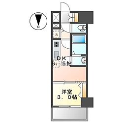 CREST TAPP名古屋山王 1DKの間取図画像