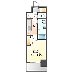 プレサンスNAGOYAファスト 1Kの間取図画像