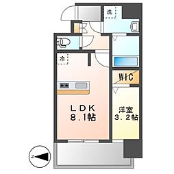ディアレイシャス金山II 1LDKの間取図画像