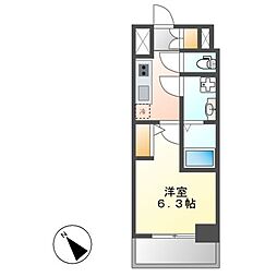 S-RESIDENCE神宮西駅前ascent 1Kの間取図画像