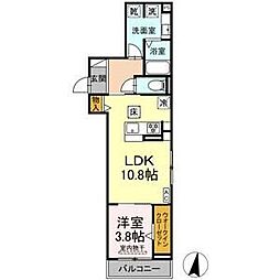 エクラノーブル 1LDKの間取図画像