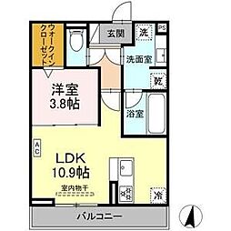 エクラノーブル 1LDKの間取図画像