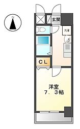 リヴェール白壁 1Kの間取図画像
