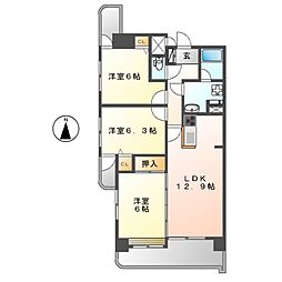 アピエス尾頭橋 3LDKの間取図画像