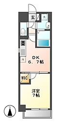 MX-1 1DKの間取図画像