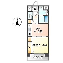 フォレスト9 1DKの間取図画像
