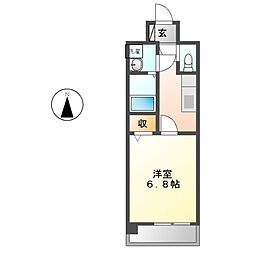 エステート愛和 1Kの間取図画像