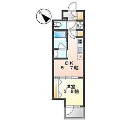 名古屋市千種区内山1丁目マンション 1DKの間取図画像