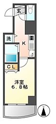 プレサンス覚王山D-Style2 1Kの間取図画像