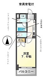 アマーレ葵 1Kの間取図画像