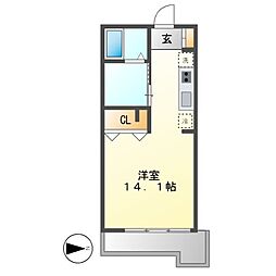 RESIDIA東桜2 ワンルームの間取図画像