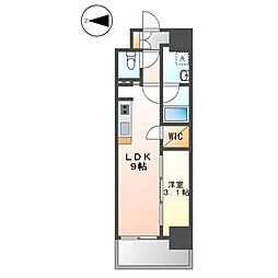 メイクスアート名駅WEST 1LDKの間取図画像