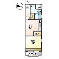 UR都市機構アーバンドエル新栄 1DKの間取図画像