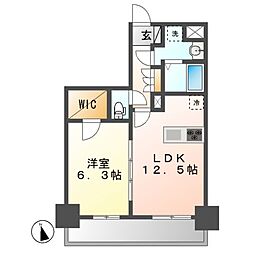アデグランツ上前津 1LDKの間取図画像