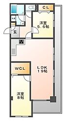 新栄グリーンハイツ 2LDKの間取図画像