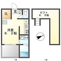 ロワール名古屋 ワンルームの間取図画像