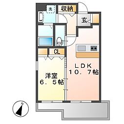 サングレース千種 1LDKの間取図画像