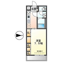 リブリ・尾頭橋T84 1Kの間取図画像