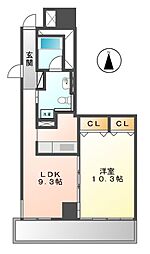 RESIDIA東桜2 1LDKの間取図画像