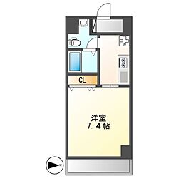 グランデ浅間町 1Kの間取図画像