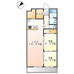 名古屋市千種区千種2丁目マンション 2LDKの間取図画像