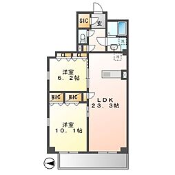 JMF-Residence名駅南 2LDKの間取図画像