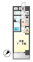 プレサンス上前津グレース 1Kの間取図画像