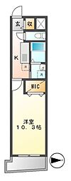 Nアパートメント 1Kの間取図画像