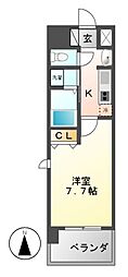 ブルームライフ黒川 1Kの間取図画像